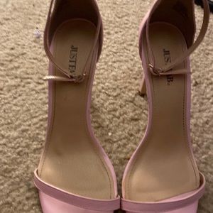 They are pink  heel Sandals wore once on special occasions and event